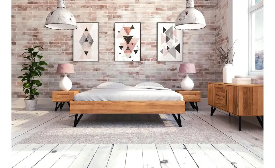 Massivholzbett ohne Kopfteil Karl BHL 90|38|200 cm