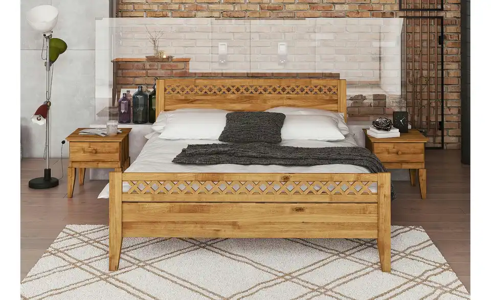 Massivholzbett Erik BHL 85|92|195 cm