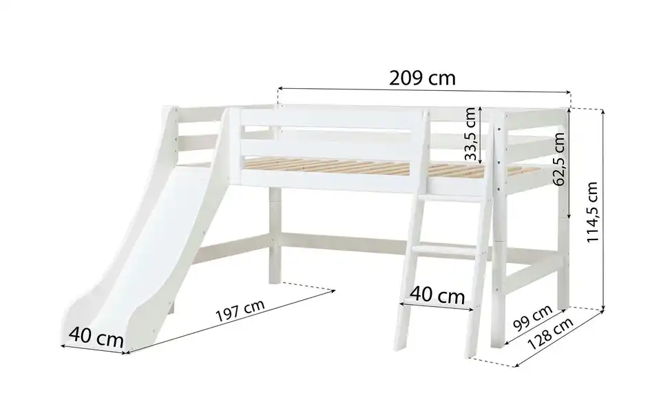 Hochbett ECO Luxury BHL 197|114|209 cm