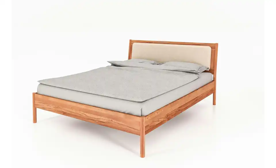 Massivholzbett mit gepolstertem Kopfteil Greta BHL 85|95|214 cm
