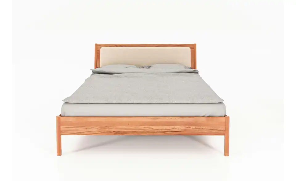 Massivholzbett mit gepolstertem Kopfteil Greta BHL 85|95|214 cm