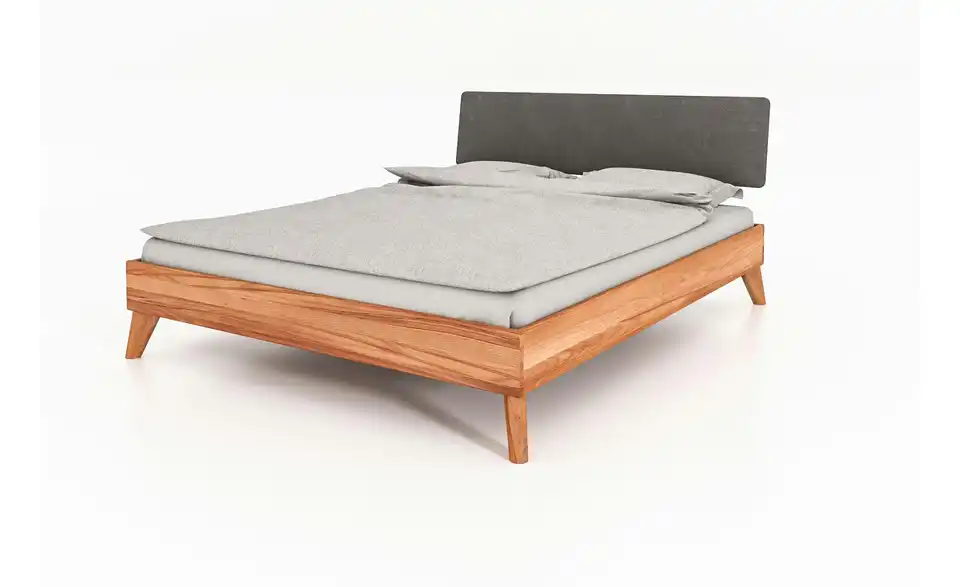 Massivholzbett mit gepolstertem Kopfteil Albert BHL 85|88|198 cm