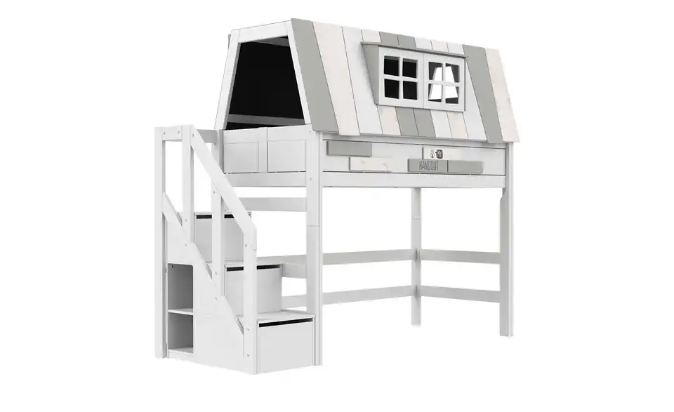 Lifetime Mittelhohes Abenteuerbett mit Treppe My Hangout BHT 261|219|107 cm