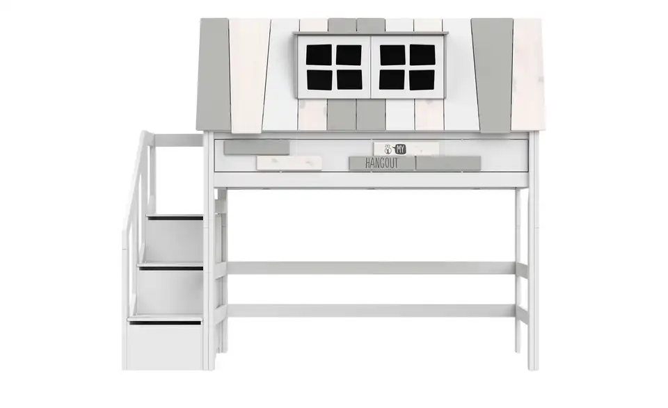 Lifetime Mittelhohes Abenteuerbett mit Treppe My Hangout BHT 261|219|107 cm