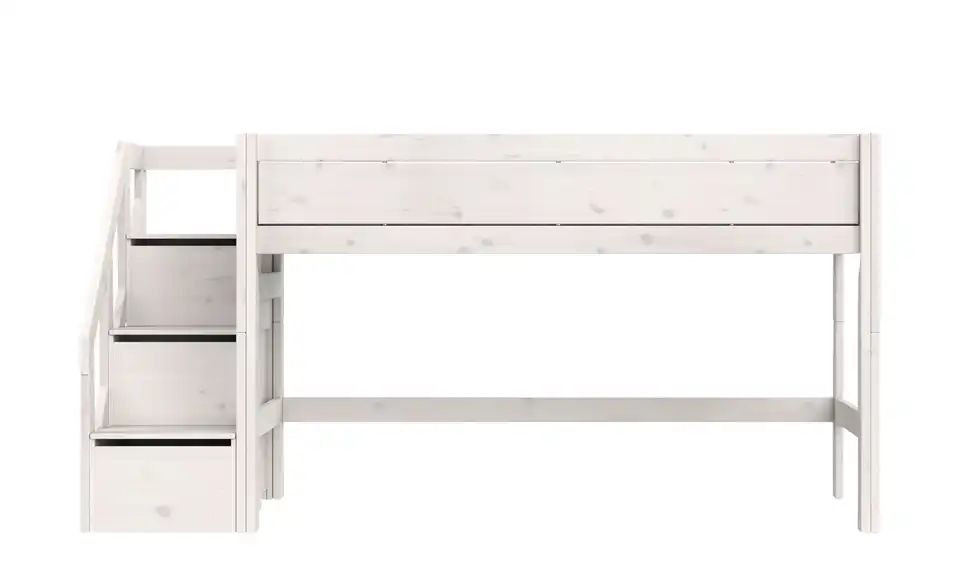 Lifetime halbhohes Bett mit Treppe 120cm Basis BHL 257|128|132 cm