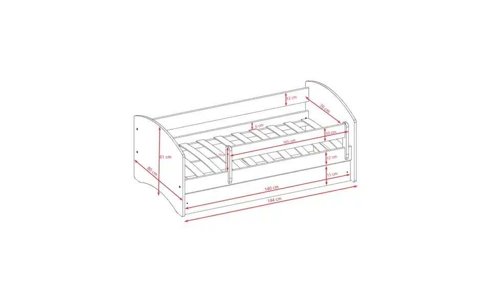 Bett Karte BHL 144|61|80 cm