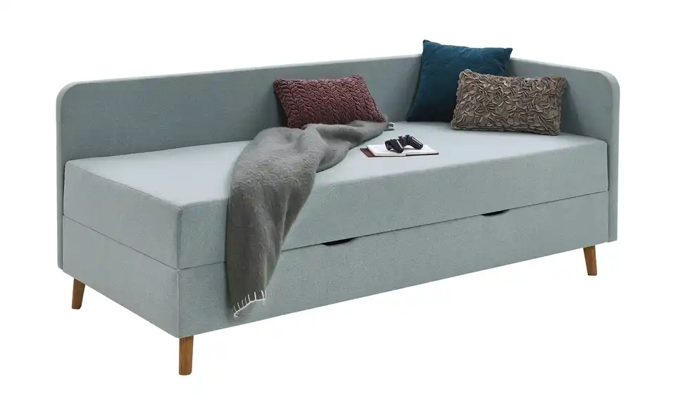 Polsterliege mit Bettkasten Carlotta BHL 100|84|205 cm, Webstoff