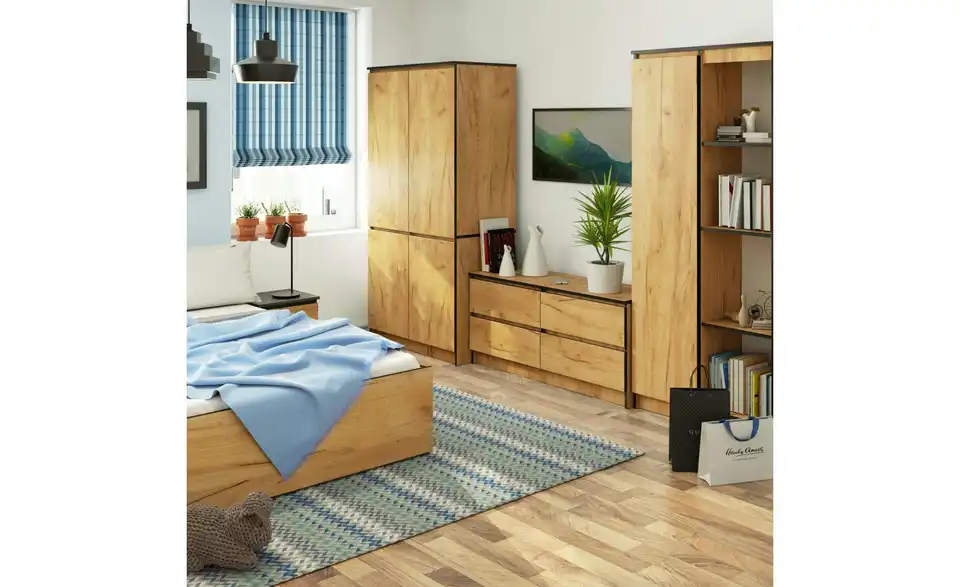 Drehtürenschrank 90 cm breit Valentina BHL 90|180|51 cm