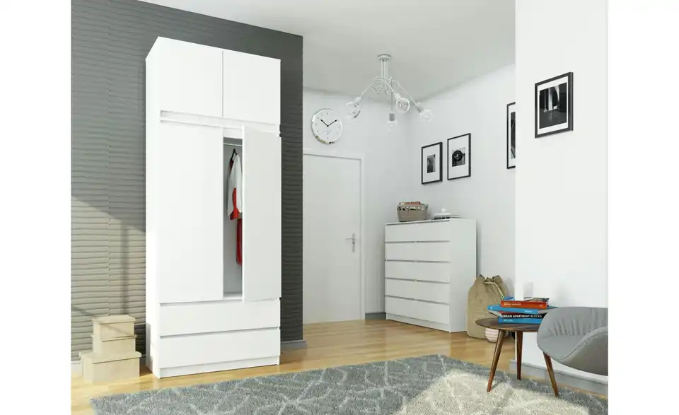 Drehtürenschrank 234 cm hoch Oda BHL 90|234|51 cm