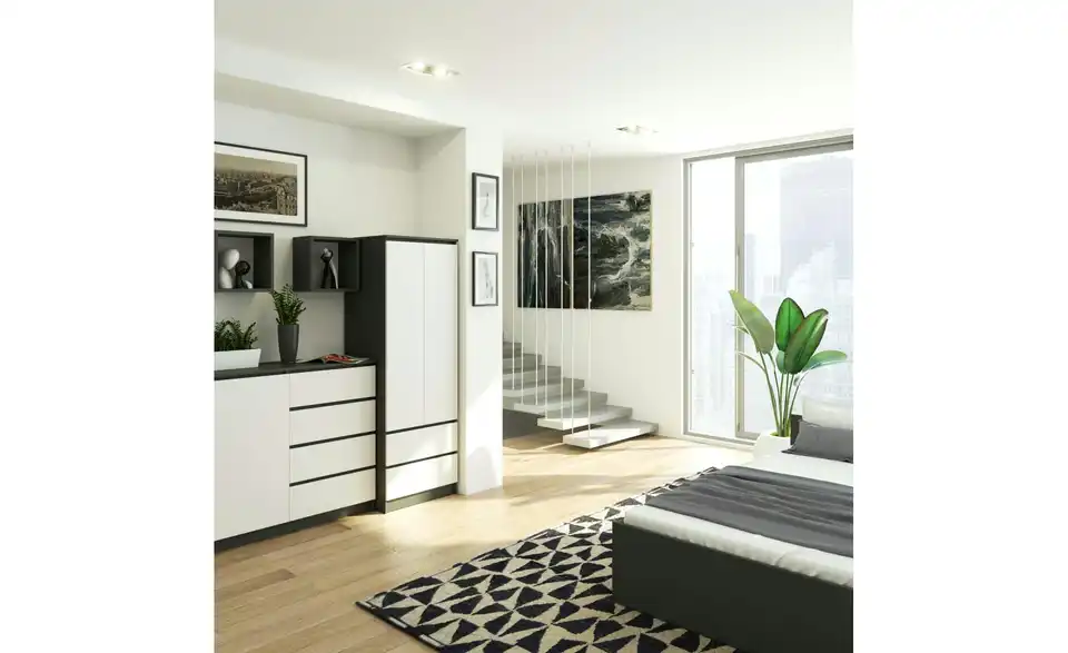 Drehtürenschrank mit 2 Schubladen Sina BHL 60|180|51 cm