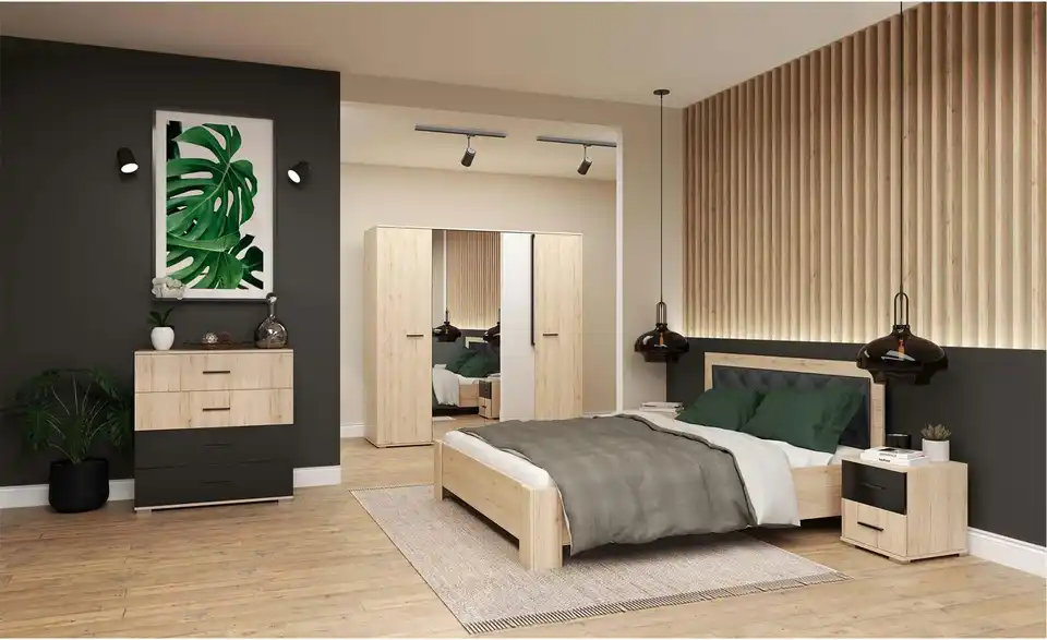 Drehtürenschrank mit Einlegeböden Bari BHL 200|198|58 cm