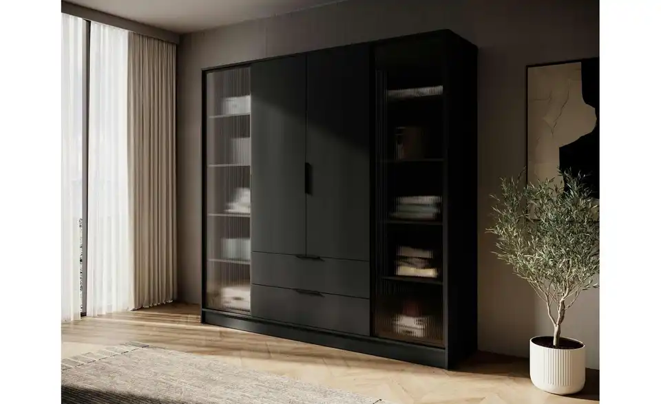 Drehtürenschrank mit 2 Schubladen Lyke BHL 206|200|51 cm