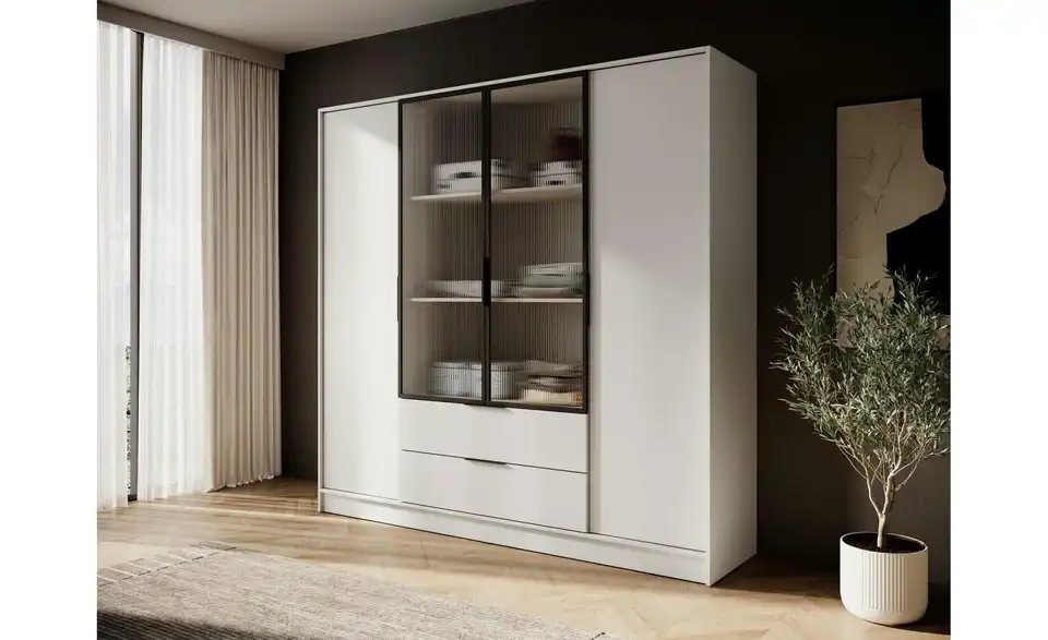 Drehtürenschrank mit 2 Schubladen Lyke BHL 206|200|51 cm