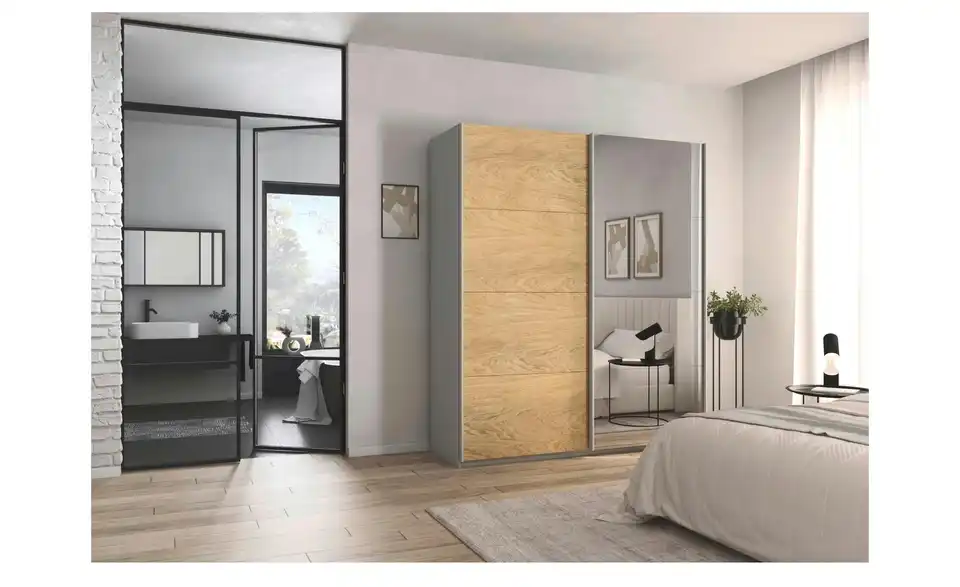 Schwebetürenschrank mit Spiegel Malva Extra BHL 181|210|62 cm Schwebetürenschrank mit Spiegel Malva Extra BHL 181|210|62 cm