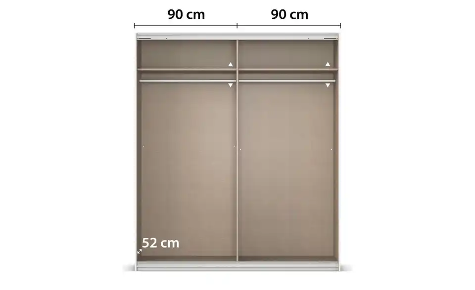 Schwebetürenschrank mit Spiegel Malva Extra BHL 181|210|62 cm