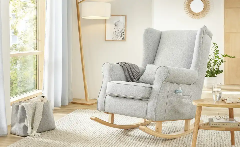 Schaukel-Stillsessel Mili BHT 80|105|93 cm, Webstoff