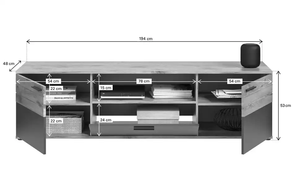 Wohnkombination Monsano BHT 266|200|47 cm