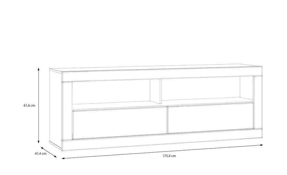 TV-Lowboard Push-to-Open Komili BHT 175,8|61,5|41,4 cm