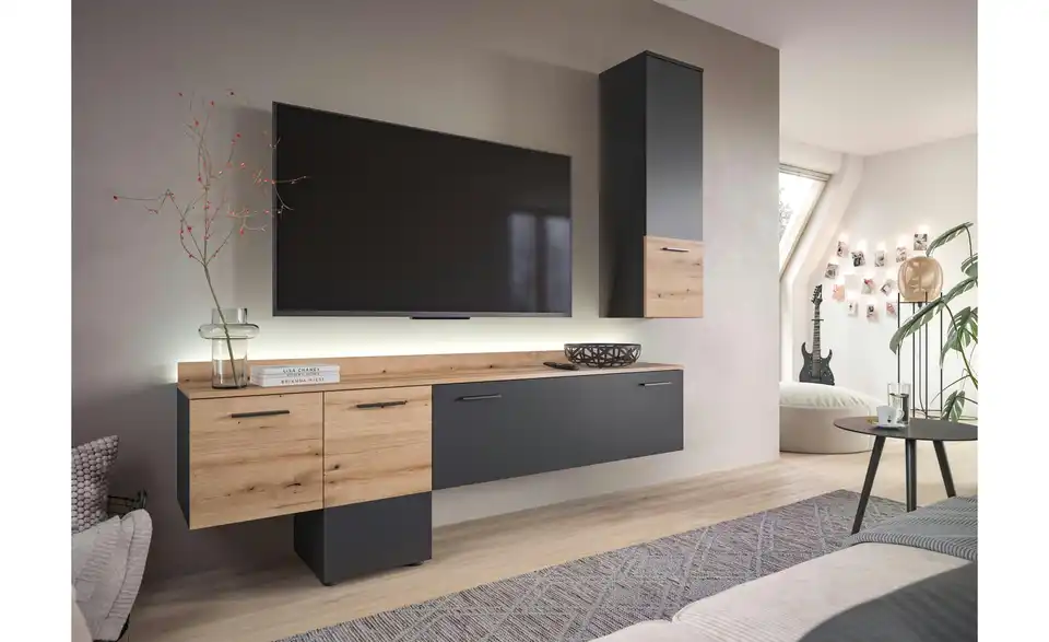 Wohnwand Gerhard BHT 195|196|37 cm