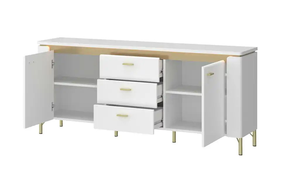 TV-Lowboard mit Softclose Losini BHT 155,3|70|40 cm