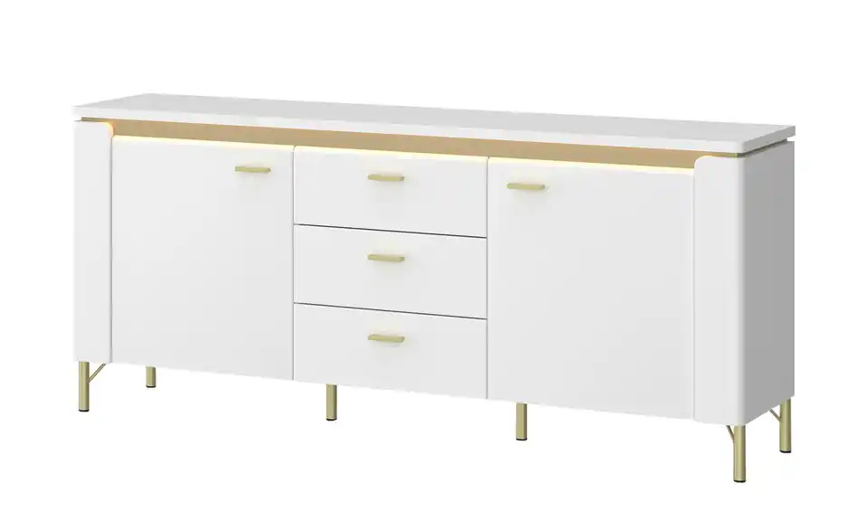 TV-Lowboard mit Softclose Losini BHT 155,3|70|40 cm