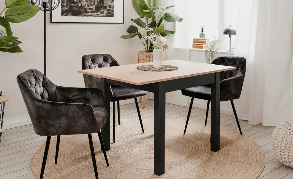 smart Ausziehbarer Esstisch in verschiedenen Größen Ben BHL 80|76,5|80 cm