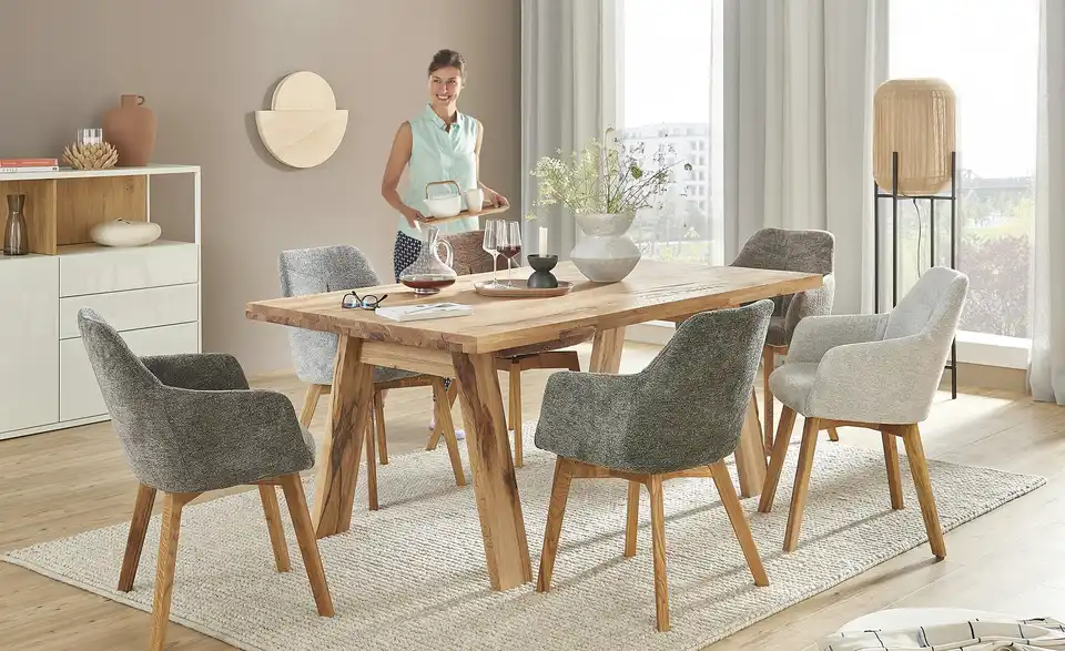 Woodford Armlehnstuhl mit Bouclé Bezug Merano BHT 58|83|57 cm, Boucléstoff Woodford Armlehnstuhl mit Bouclé Bezug Merano BHT 58|83|57 cm, Boucléstoff