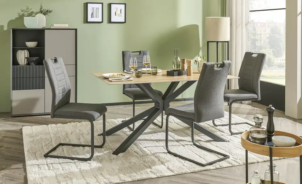 Schwingstuhl mit Griff Romeo BHT 43|98|58 cm, Webstoff fein