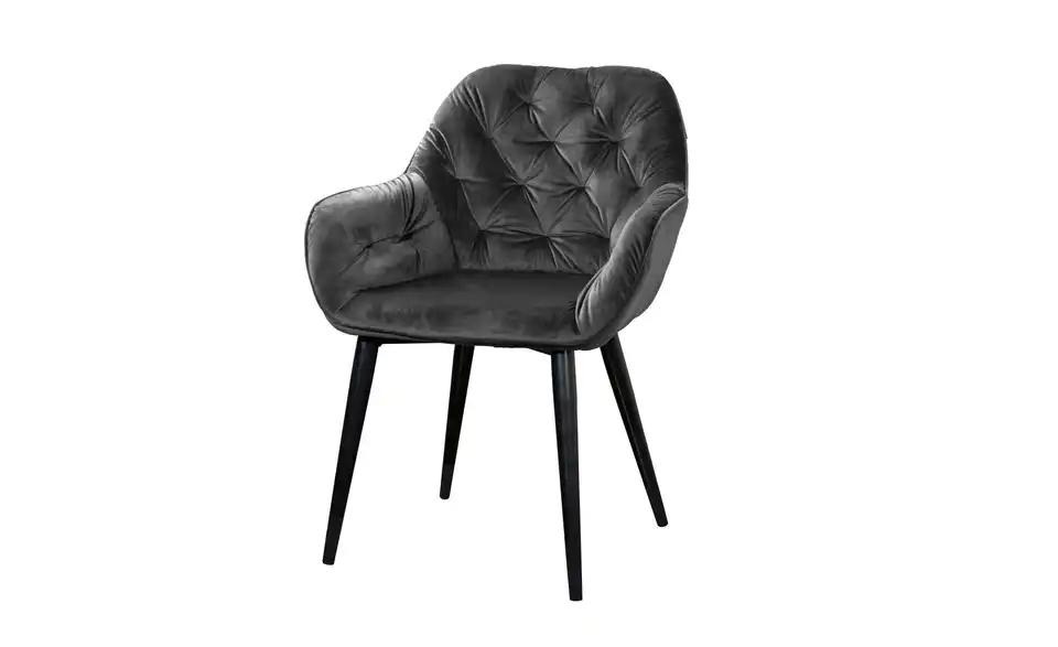 Samt-Polsterstuhl Kiril BHL 62|82|60 cm, Samt