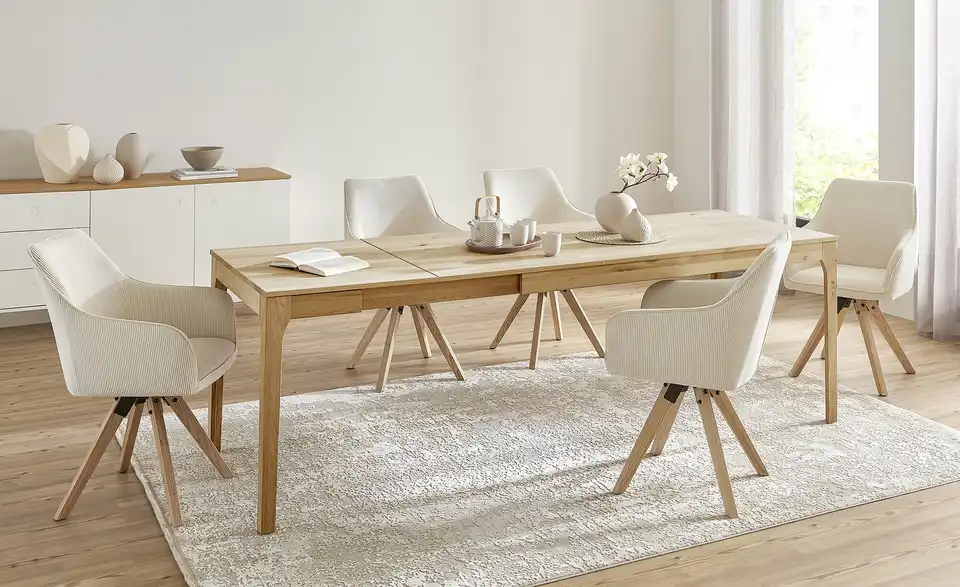 smart Ausziehbarer Esstisch Magnus aus Wildeiche BHL 80|76,5|180 cm