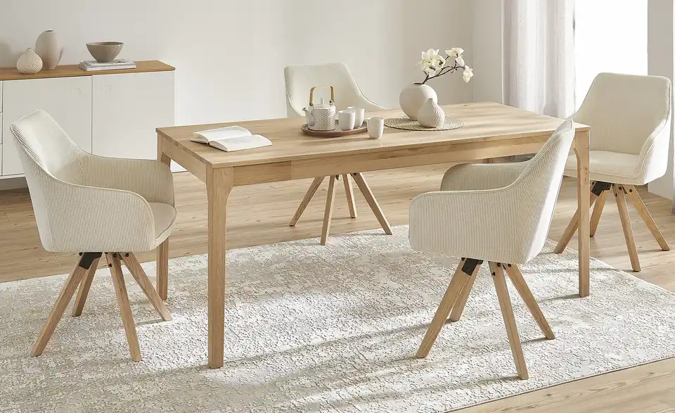 smart Ausziehbarer Esstisch Magnus aus Kernbuche BHL 80|76,5|120 cm