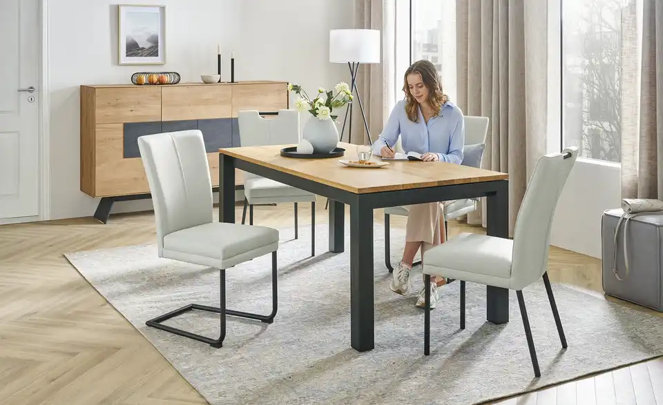 Wohnwert Polsterstuhl mit Griff Mia BHT 46|98|58 cm, Leder