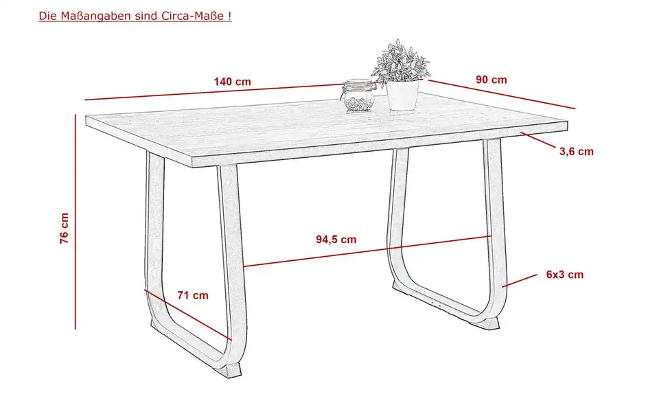 Esstisch BHL 90|76|140 cm