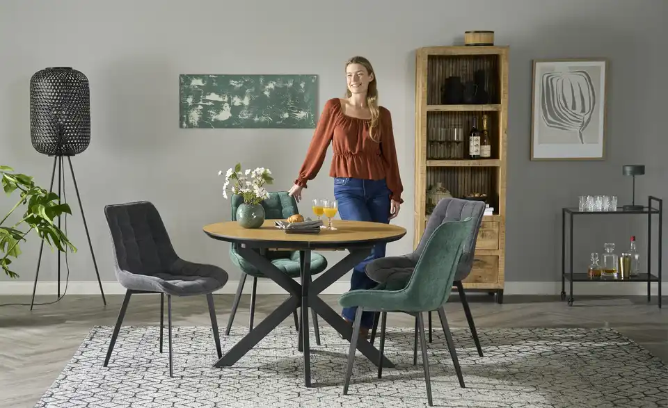 Esstisch mit Funktion Lars H 76 cm, Ø 110 cm