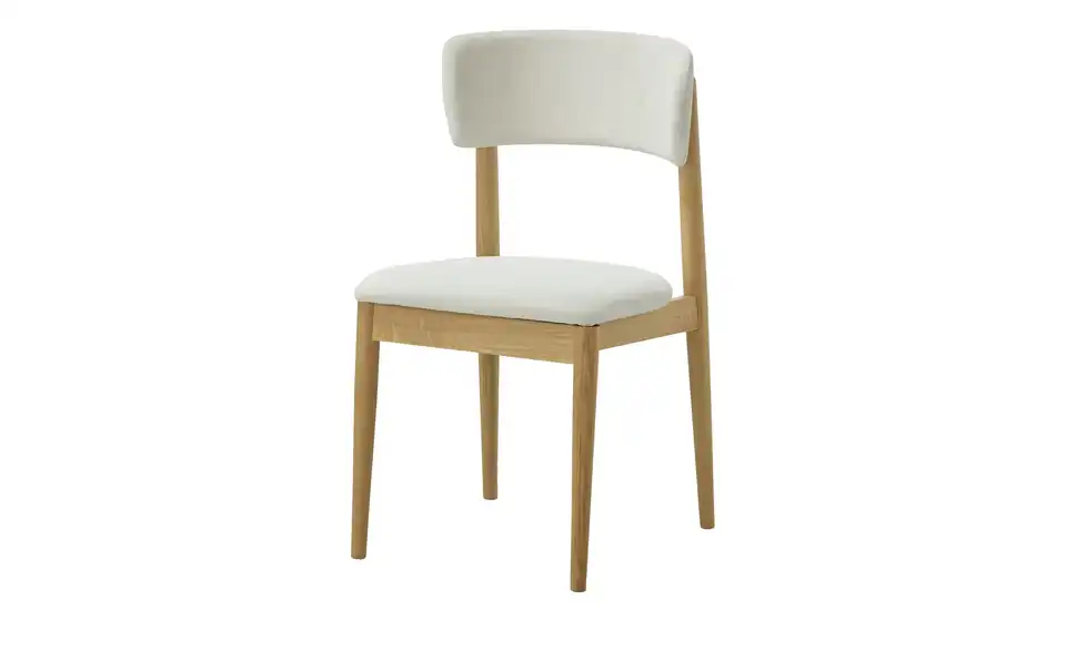 Polsterstuhl aus Eiche Massivgestell Bel BHT 47|83,5|51 cm, Webstoff