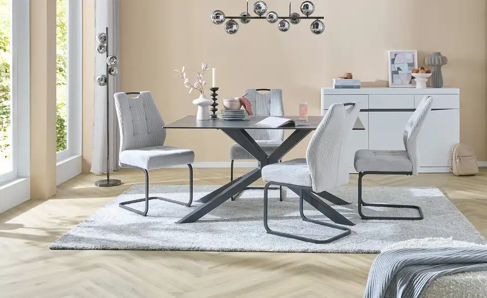 Schwingstuhl mit Taschenfederkern Carlos BHT 46|96|62 cm, Cordstoff