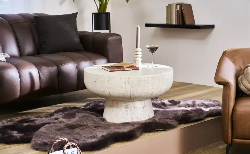 Couchtisch Travertino H 40,5 cm, Ø 70,5 cm