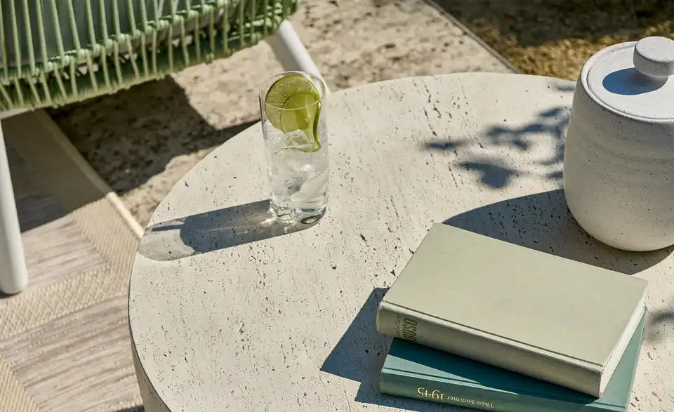 Couchtisch Travertino H 40,5 cm, Ø 70,5 cm