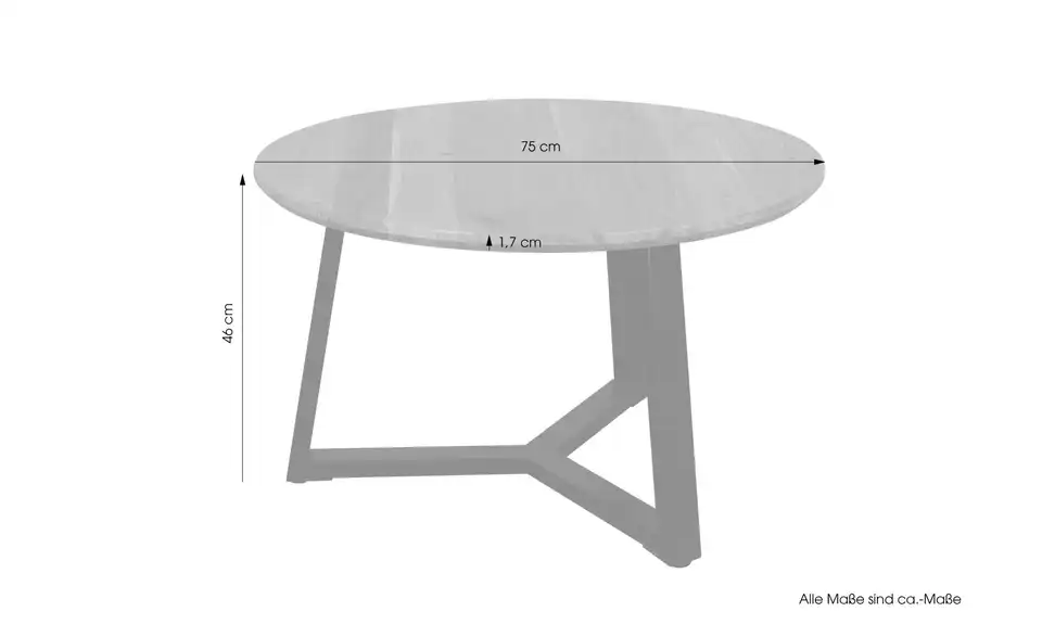 Couchtisch Cross BHL 75|46|75 cm