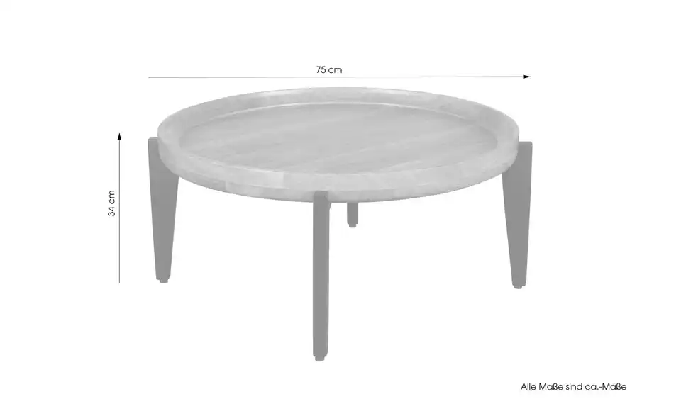 Couchtisch Mila BHL 75|34|75 cm