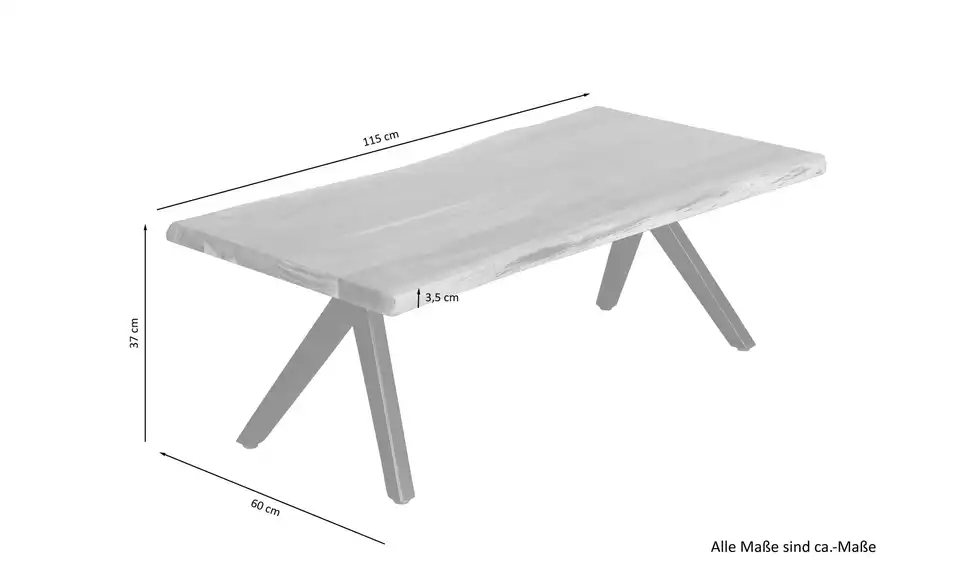 Couchtisch mit Baumkante Cheta BHL 115|37|60 cm