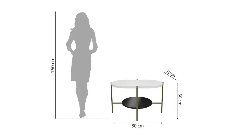 Couchtisch Arena BHL 80|50|50 cm