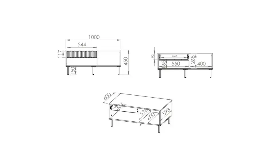 Selsey Couchtisch Caletto BHL 60|48|100 cm