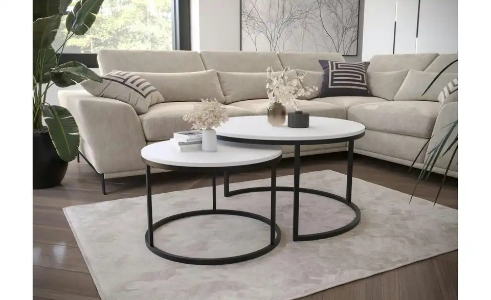 Selsey Couchtisch 2er Set Bello H 46 cm, Ø 80 cm Selsey Couchtisch 2er Set Bello H 46 cm, Ø 80 cm