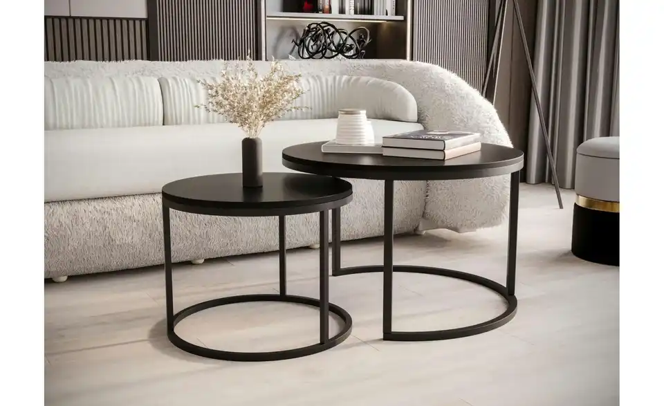 Selsey Couchtisch 2er Set Bello H 46 cm, Ø 70 cm