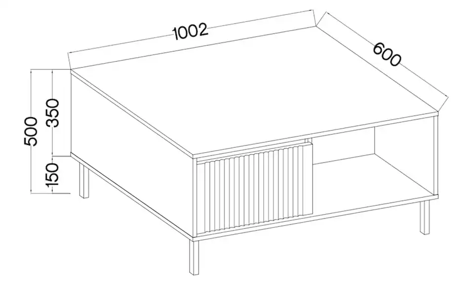 Selsey Couchtisch mit Schubladen Osaka BHL 60|50|100,2 cm