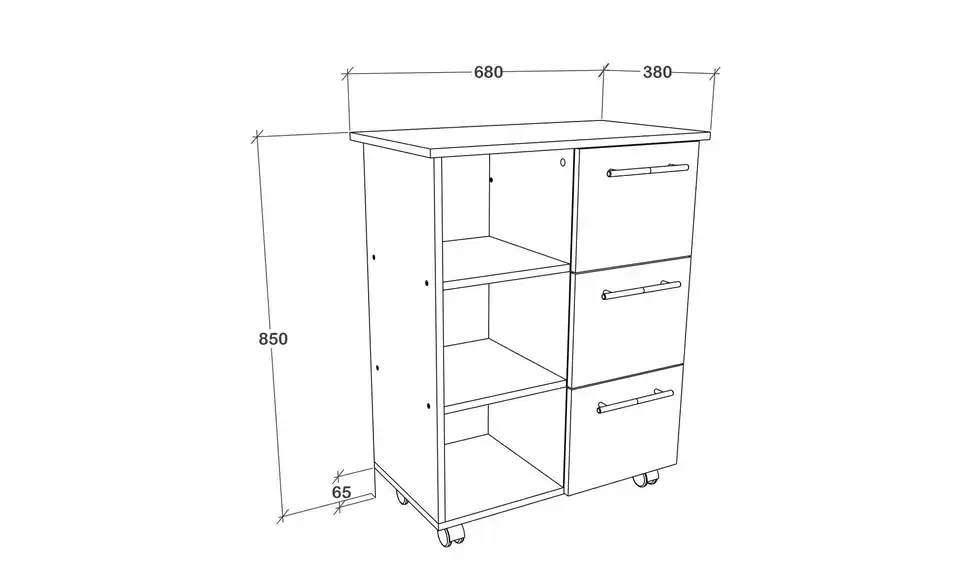Servierwagen Esilo BHL 68|85|38 cm