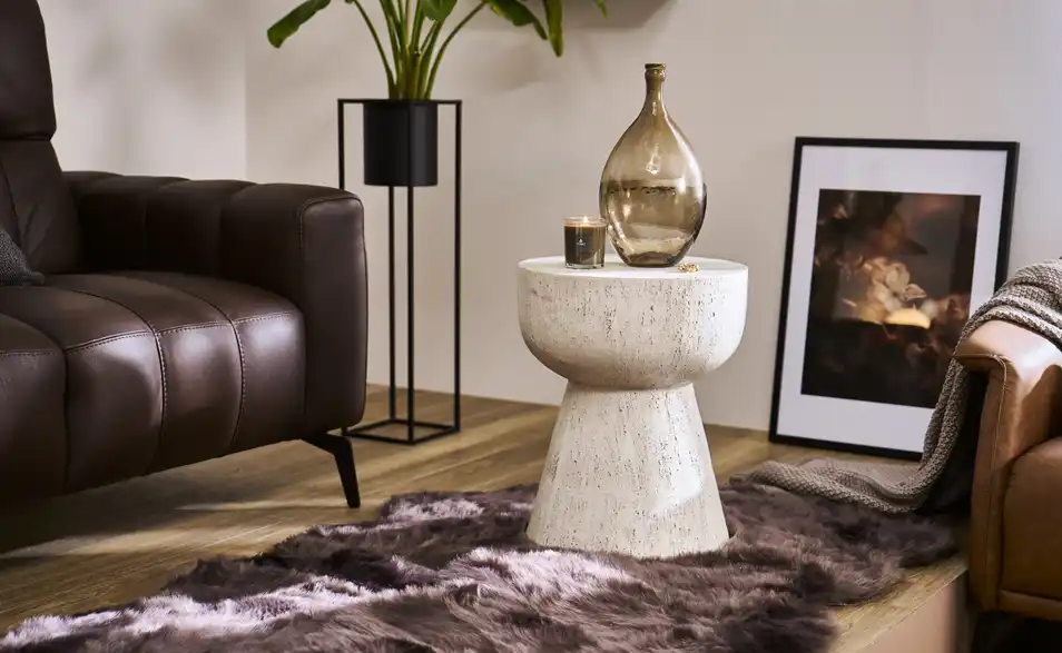 Beistelltisch Travertino H 50,5 cm, Ø 40 cm