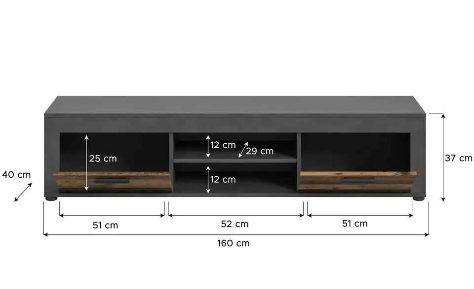 Lowboard Bardenas BHT 160|37|40 cm