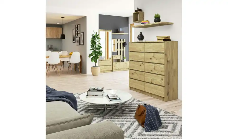 Kommode mit 10 Schubladen Kersten BHL 120|121|40 cm